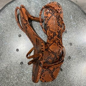 Zara snake print straps heels size 7